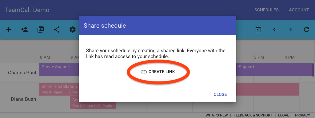 Create a share link