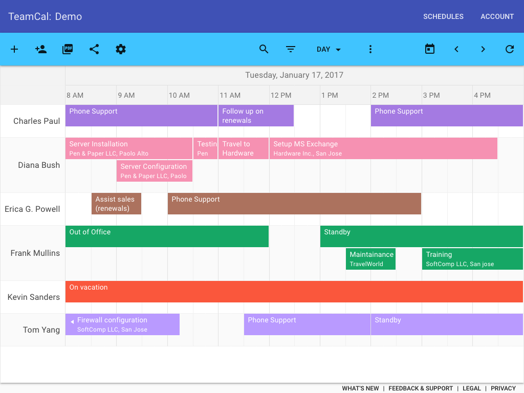 Tutorial: TeamCal Schedule