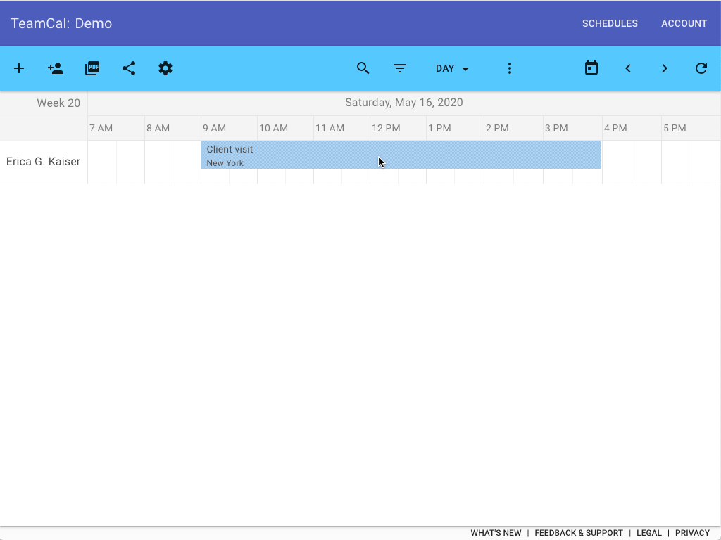Open event in Google Calendar from TeamCal