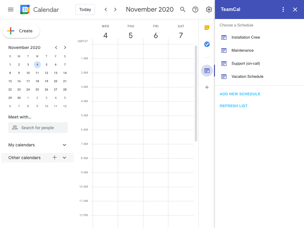 TeamCal Google Calendar Add-On