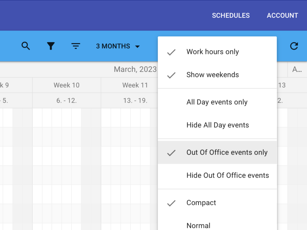 What’s new View improvements TeamCal